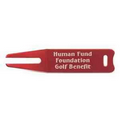 Red Aluminum Golf Divot Tool Rectangle